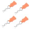 Tbest RC Body Clips Springy R Pins, 1/8 1/10 1/12 RC Body Clips R Pins + Fixing Bracket Set Model Clip Accessory (Orange) Model Car Accessories Rc Clip Retainer view 1