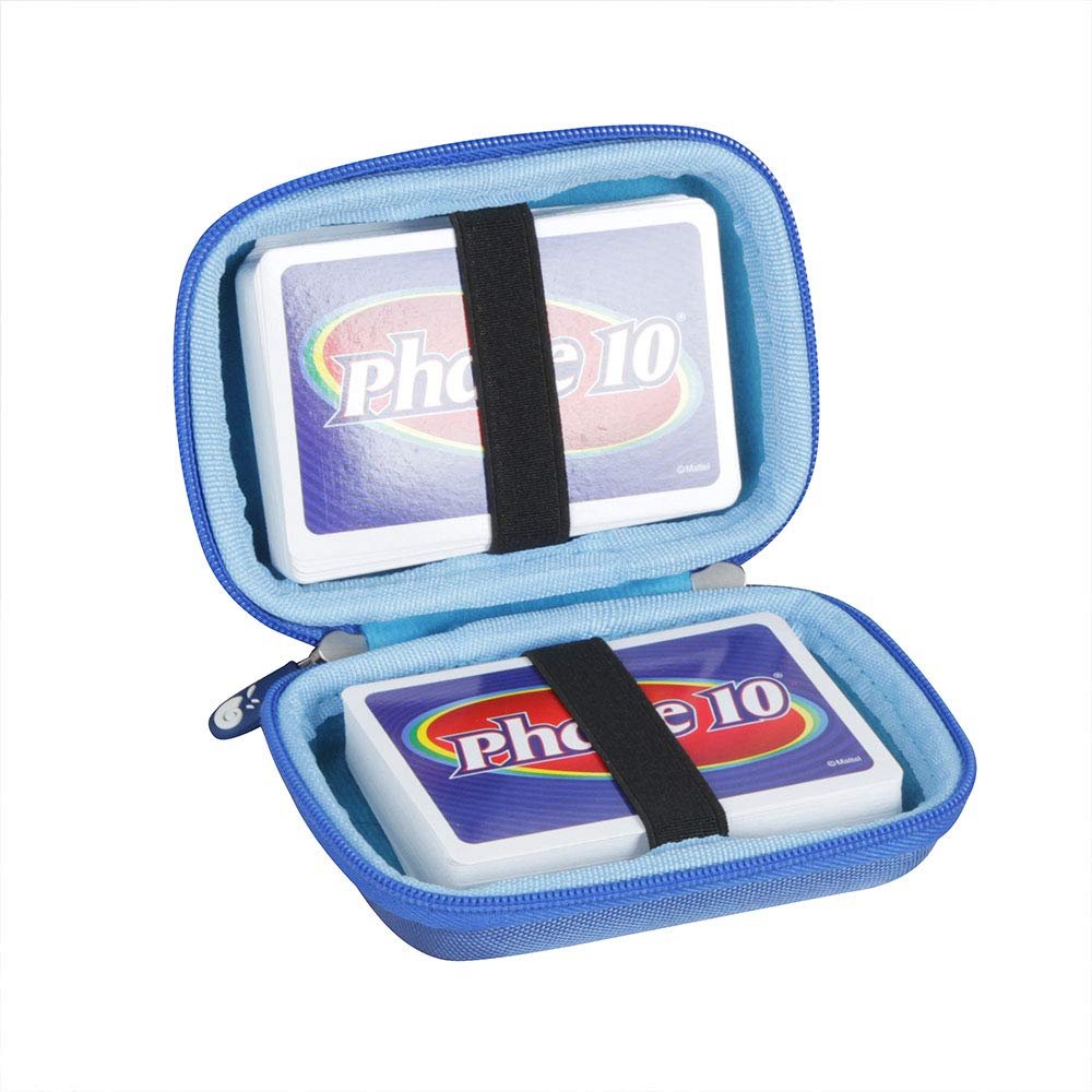 Hermitshell Hard Travel Case for Mattel Games Phase 10 Card Game - Not Including Cards (Blue)