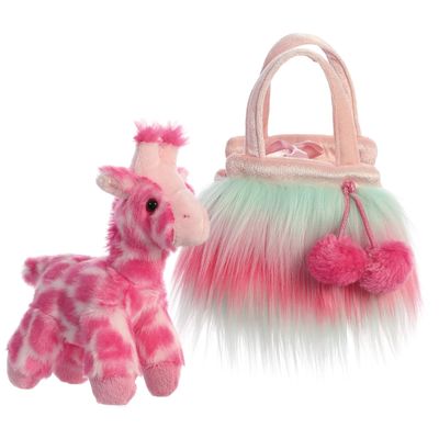 Aurora Fashionable Fancy Pals Furries Sunrise Giraffe Stuffed Animal - On-The-go Companions - Stylish Accessories - Pink 7 Inches