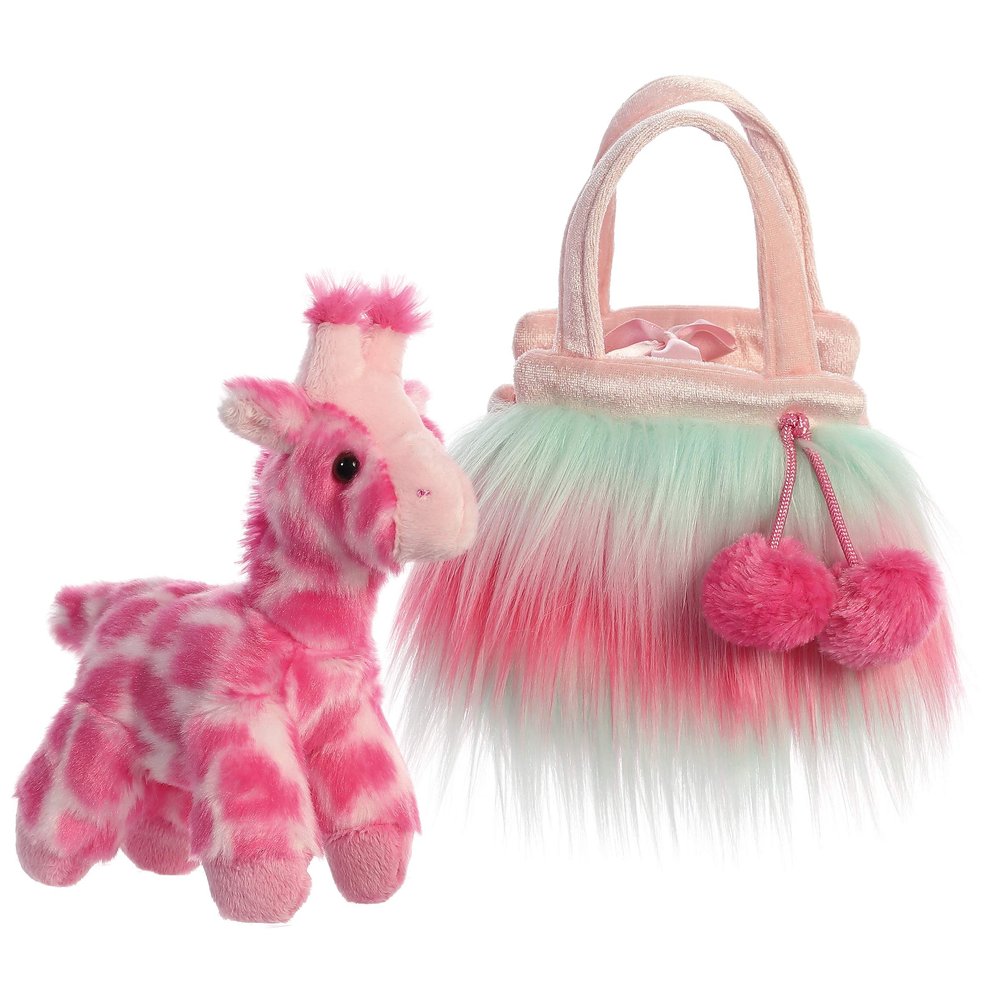 Aurora Fashionable Fancy Pals Furries Sunrise Giraffe Stuffed Animal - On-The-go Companions - Stylish Accessories - Pink 7 Inches
