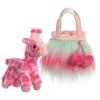 Aurora Fashionable Fancy Pals Furries Sunrise Giraffe Stuffed Animal - On-The-go Companions - Stylish Accessories - Pink 7 Inches view 1