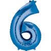 Alien Space Ship Happy Birthday Party 5 Piece Bouquet of Balloons (Blue Number 6) view 4