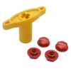 FLMLF 24mm Hex Wheel Nuts with Hexagonal Wrenches Alloy CNC Self-Lock Hex Wheel Adapters Orange Red Kits 4PCS for 1/5 Traxxas xmaxx Modified for Losi 5ive T view 4
