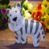 White Tiger Toy Felt Baby Rattle Wild Animal Nursery Decor Baby Toys Safari Stuffed Asia Jungle Zoo Animals Plushie Kids view 1