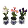 3pc Miniature Flower Clay Dollhouse Fairy Garden Mini Plant Trees Ceramic Paint Furniture Bundles Artificial Flowers Tiny Orchid #116 view 1