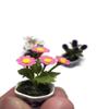 3pc Miniature Flower Clay Dollhouse Fairy Garden Mini Plant Trees Ceramic Paint Furniture Bundles Artificial Flowers Tiny Orchid #116 view 3