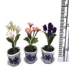 3pc Miniature Flower Clay Dollhouse Fairy Garden Mini Plant Trees Ceramic Paint Furniture Bundles Artificial Flowers Tiny Orchid #116 view 4