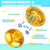 MAGICYOYO N11 Professional Unresponsive Yoyo - Alloy Aluminum YoYo Ball with Responsive Bearings Kit, 2 Bags and 12 Yoyo Strings - Black Golden and Golden Blue view 4