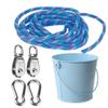 FUQUN Treehouse & Playhouse Accessories for Kids, Heavy-Duty Pulley Bucket with Cable, Outdoor Climbing Toys for Children, Adventure Ship Play Equipment, Blue view 1