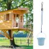 FUQUN Treehouse & Playhouse Accessories for Kids, Heavy-Duty Pulley Bucket with Cable, Outdoor Climbing Toys for Children, Adventure Ship Play Equipment, Blue view 4