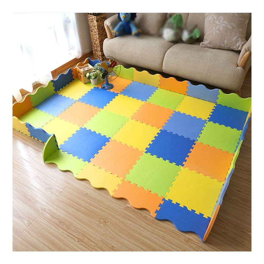 ALGFree Jigsaw Puzzle Play Mat Fence Edging 1.4cm Collapsible Crawling Foam Tiles Activities PadFreely Combinable (Color : D, Size : 50pcs)