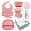 BrushinBella Baby Feeding Supplies - Complete Baby Feeding Set with Baby Plate, Baby Spoons First Stage, Silicone Bib and Snack Cup - Infant Eating Utensils and Baby Bowl with Suction view 1