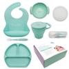 BrushinBella Baby Feeding Supplies - Complete Baby Feeding Set with Baby Plate, Baby Spoons First Stage, Silicone Bib and Snack Cup - Infant Eating Utensils and Baby Bowl with Suction view 1