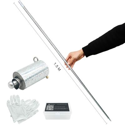 Kensally Xfunjoy 59"/150cm Silver Magic Appearing Cane Magic Staff with Free Gloves and Video Turorial for Professional Magician Stage Street Magic Performance