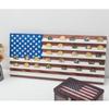 MyGift Solid Wood Wall Mounted Military Challenge Coin Holder Display with Vintage American Flag view 2