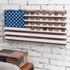 MyGift Solid Wood Wall Mounted Military Challenge Coin Holder Display with Vintage American Flag view 3