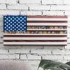 MyGift Solid Wood Wall Mounted Military Challenge Coin Holder Display with Vintage American Flag view 4