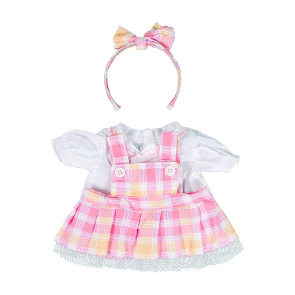 BYO-BFF Stuffed Animals Plush Toy Outfit  Plaid Pinafore w/Bow Headband 8