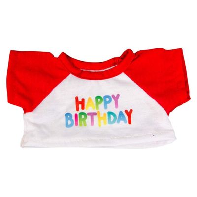 BYO-BFF Stuffed Animals Plush Toy Outfit Happy Birthday Shirt w/Red Sleeves 8