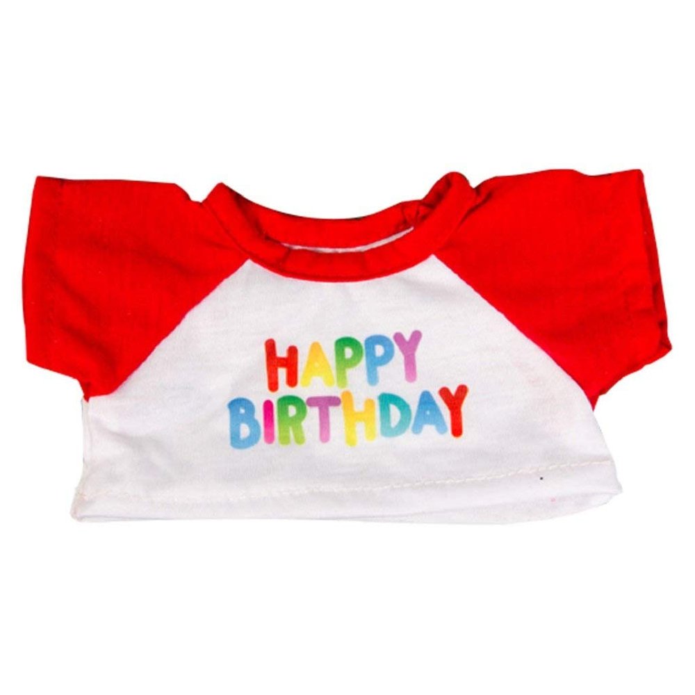 BYO-BFF Stuffed Animals Plush Toy Outfit Happy Birthday Shirt w/Red Sleeves 8