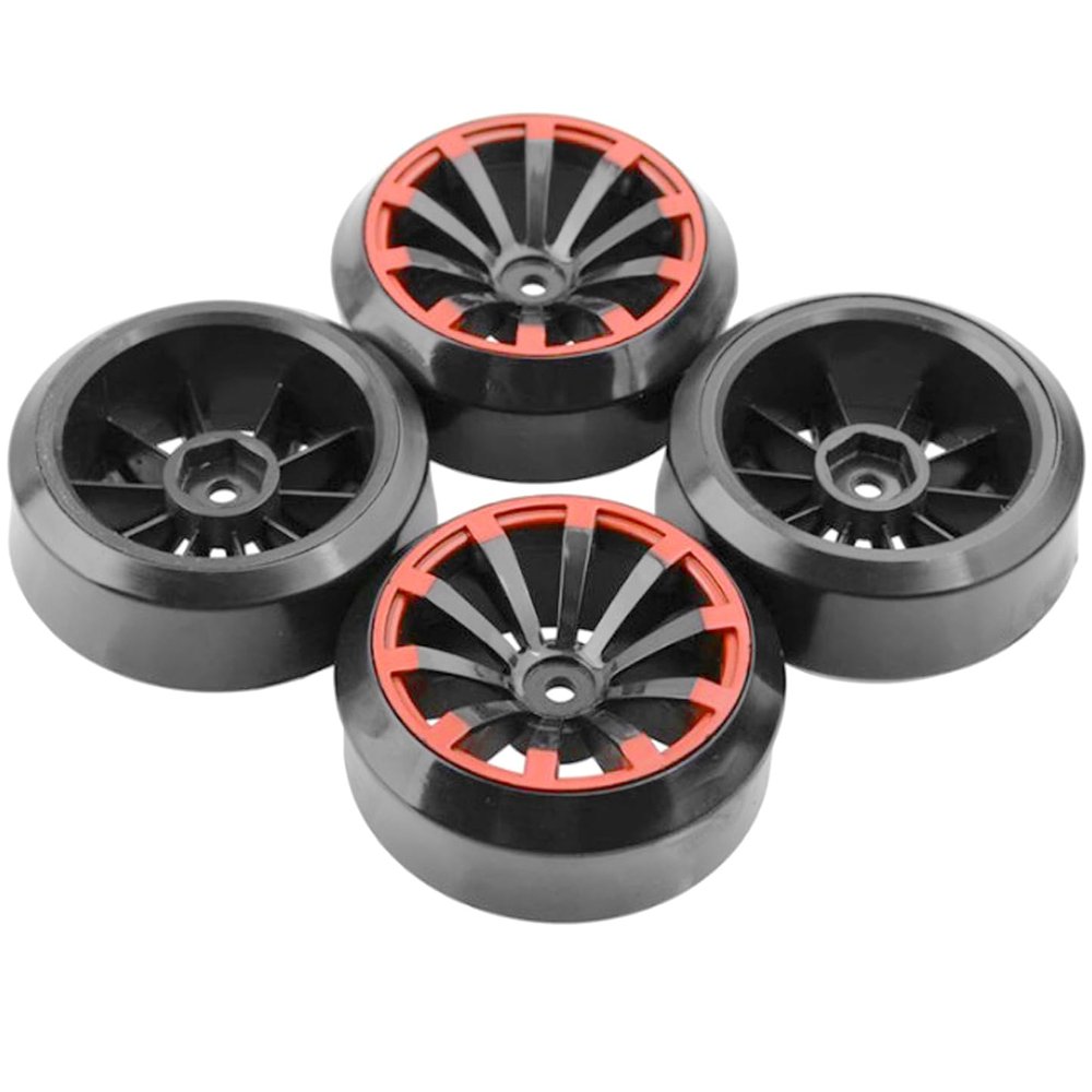 4Pack Vgoohobby RC Drift Wheels and Tires Set,RC Hard Tyres & Wheel Rims 12mm Hex Compatible with Traxxas HSP Tamiya Kyosho 1/10 Model On-Road Drift Drifting RC Car