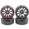 4Pack Vgoohobby RC Drift Wheels and Tires Set,RC Hard Tyres & Wheel Rims 12mm Hex Compatible with Traxxas HSP Tamiya Kyosho 1/10 Model On-Road Drift Drifting RC Car view 3