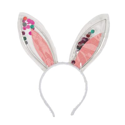 Fun Express Confetti Easter Bunny Ears Headbands - Easter Apparel Accessories for Kids - 12 Pieces