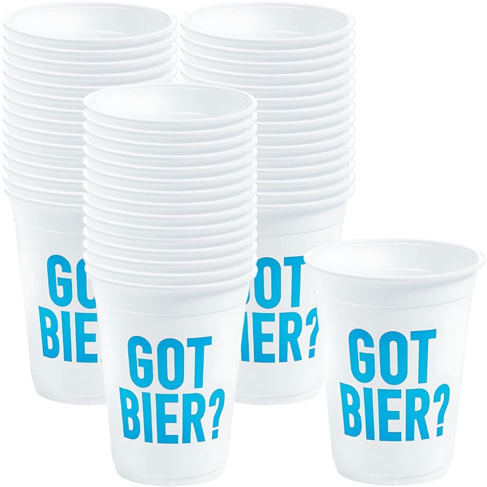Fun Express OKTOBERFEST GOT BIER PLASTIC CUPS - Party Supplies - 50 Pieces