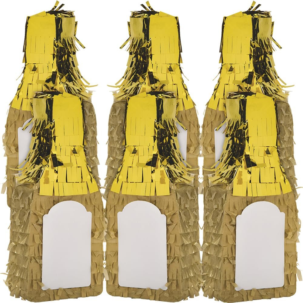 Fun Express Blank Champagne Mini Pinatas - Party Decor - 6 Pieces