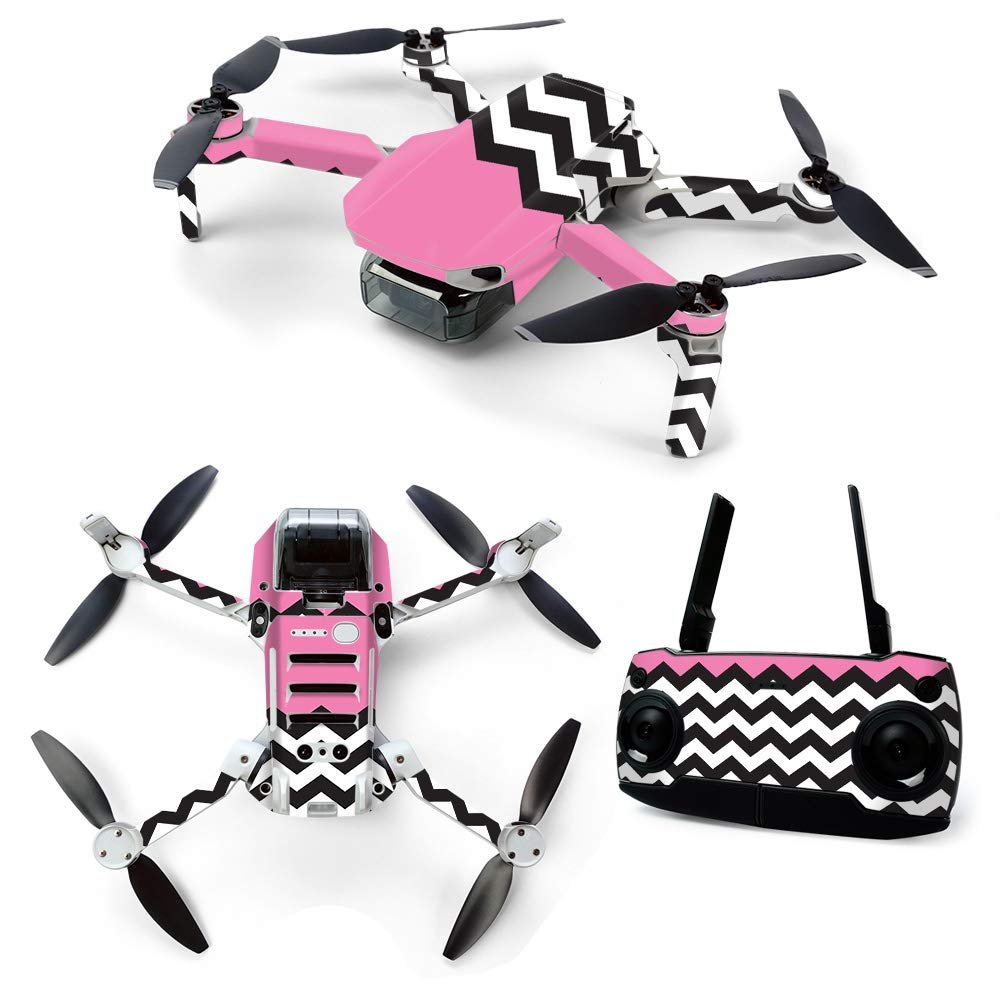 MightySkins Skin for DJI Mavic Mini Portable Drone Quadcopter - Pink Chevron | Protective, Durable, and Unique Vinyl Decal wrap Cover | Easy to Apply, Remove, and Change Styles | Made in The USA
