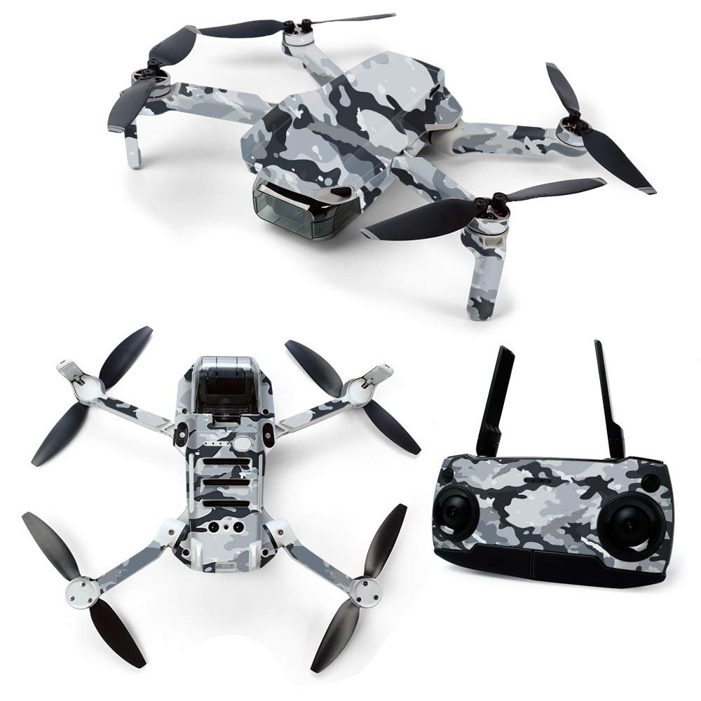 MightySkins Skin for DJI Mavic Mini Portable Drone Quadcopter - Gray Camouflage | Protective, Durable, and Unique Vinyl Decal wrap cover | Easy To Apply, Remove, and Change Styles | Made in the USA (DJMAVMIN-Gray Camouflage)