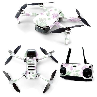 MightySkins Skin for DJI Mavic Mini Portable Drone Quadcopter - Water Color Flowers | Protective, Durable, and Unique Vinyl Decal wrap Cover | Easy to Apply | Made in The USA