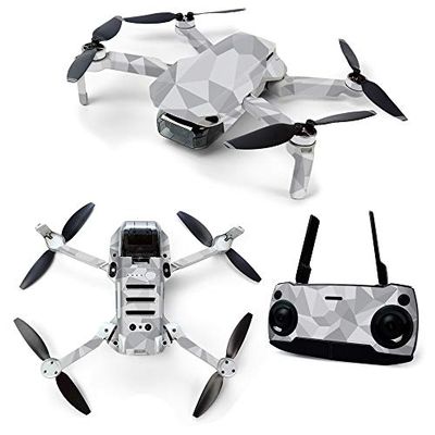 MightySkins Skin for DJI Mavic Mini Portable Drone Quadcopter - Gray Polygon | Protective, Durable, and Unique Vinyl Decal wrap cover | Easy To Apply, Remove, and Change Styles | Made in the USA (DJMAVMIN-Gray Polygon)