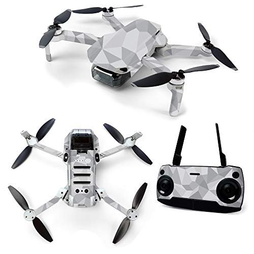 MightySkins Skin for DJI Mavic Mini Portable Drone Quadcopter - Gray Polygon | Protective, Durable, and Unique Vinyl Decal wrap cover | Easy To Apply, Remove, and Change Styles | Made in the USA (DJMAVMIN-Gray Polygon)