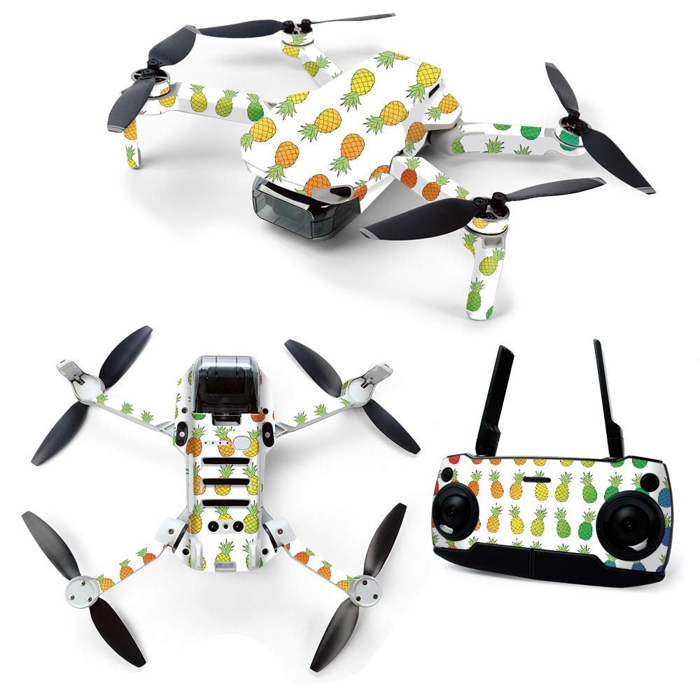 MightySkins Skin for DJI Mavic Mini Portable Drone Quadcopter - Rainbow Pineapples | Protective, Durable, and Unique Vinyl Decal wrap cover | Easy To Apply, Remove, and Change Styles | Made in the USA