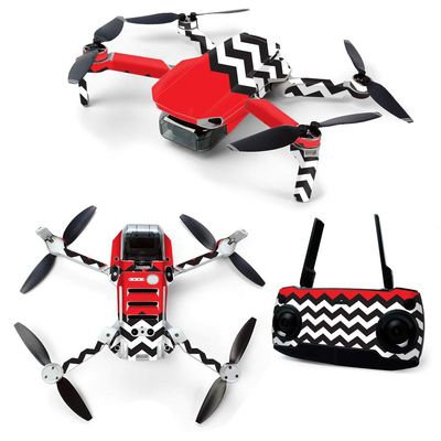 MightySkins Skin for DJI Mavic Mini Portable Drone Quadcopter - Red Chevron | Protective, Durable, and Unique Vinyl Decal wrap cover | Easy To Apply, Remove, and Change Styles | Made in the USA (DJMAVMIN-Red Chevron)