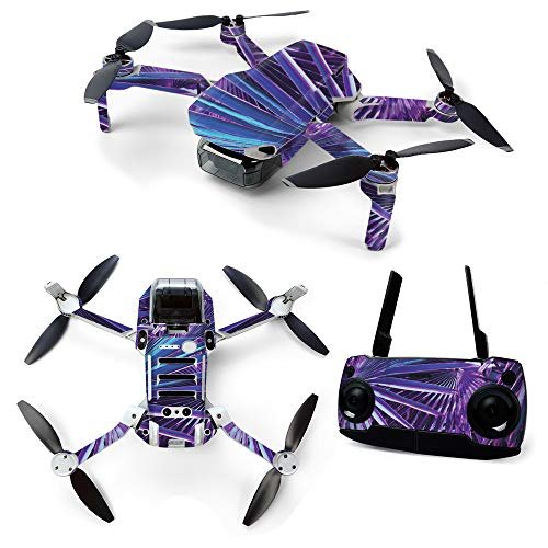 MightySkins Skin for DJI Mavic Mini Portable Drone Quadcopter - Neon Palms | Protective, Durable, and Unique Vinyl Decal wrap cover | Easy To Apply, Remove, and Change Styles | Made in the USA (DJMAVMIN-Neon Palms)