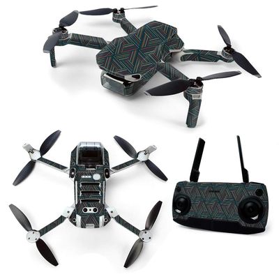 MightySkins Skin for DJI Mavic Mini Portable Drone Quadcopter - Triangle Stripes | Protective, Durable, and Unique Vinyl Decal wrap cover | Easy To Apply, Remove, and Change Styles | Made in the USA (DJMAVMIN-Triangle Stripes)