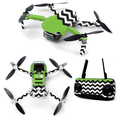MightySkins Skin for DJI Mavic Mini Portable Drone Quadcopter - Lime Chevron | Protective, Durable, and Unique Vinyl Decal wrap cover | Easy To Apply, Remove, and Change Styles | Made in the USA (DJMAVMIN-Lime Chevron)