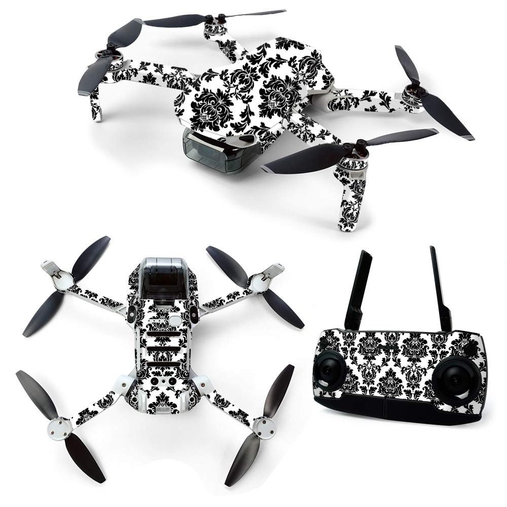 MightySkins Skin for DJI Mavic Mini Portable Drone Quadcopter - Vintage Damask | Protective, Durable, and Unique Vinyl Decal wrap Cover | Easy to Apply, Remove, and Change Styles | Made in The USA