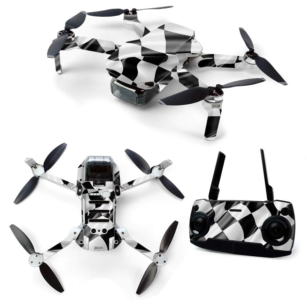 MightySkins Skin for DJI Mavic Mini Portable Drone Quadcopter - Race Flag | Protective, Durable, and Unique Vinyl Decal wrap Cover | Easy to Apply, Remove, and Change Styles | Made in The USA