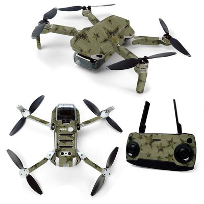 MightySkins Skin for DJI Mavic Mini Portable Drone Quadcopter - Army Star | Protective, Durable, and Unique Vinyl Decal wrap cover | Easy To Apply, Remove, and Change Styles | Made in the USA (DJMAVMIN-Army Star)