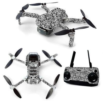 MightySkins Skin for DJI Mavic Mini Portable Drone Quadcopter - Abstract Black | Protective, Durable, and Unique Vinyl Decal wrap cover | Easy To Apply, Remove, and Change Styles | Made in the USA (DJMAVMIN-Abstract Black)