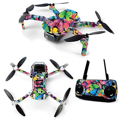 MightySkins Skin for DJI Mavic Mini Portable Drone Quadcopter - Butterfly Party | Protective, Durable, and Unique Vinyl Decal wrap cover | Easy To Apply, Remove, and Change Styles | Made in the USA (DJMAVMIN-Butterfly Party)