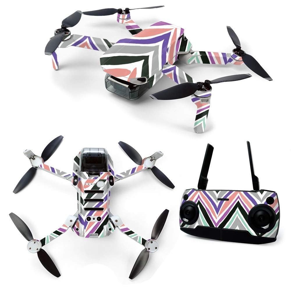 MightySkins Skin for DJI Mavic Mini Portable Drone Quadcopter - Colorful Chevron | Protective, Durable, and Unique Vinyl Decal wrap cover | Easy To Apply, Remove, and Change Styles | Made in the USA
