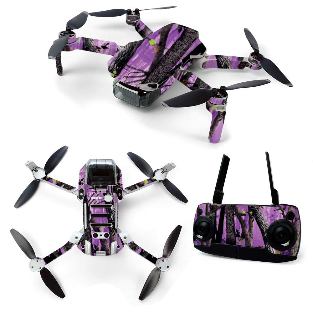 MightySkins Skin for DJI Mavic Mini Portable Drone Quadcopter - Purple Tree Camo | Protective, Durable, and Unique Vinyl Decal wrap cover | Easy To Apply, Remove, and Change Styles | Made in the USA, Model Number: DJMAVMIN-Purple Tree Camo
