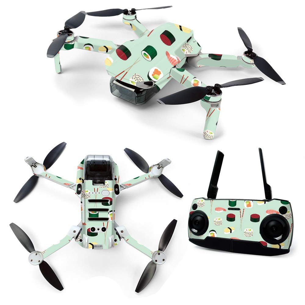 MightySkins Skin for DJI Mavic Mini Portable Drone Quadcopter - Sushi | Protective, Durable, and Unique Vinyl Decal wrap cover | Easy To Apply, Remove, and Change Styles | Made in the USA (DJMAVMIN-Sushi)