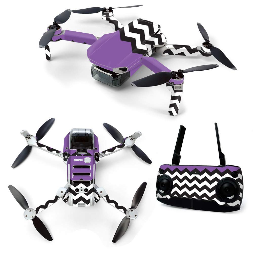 MightySkins Skin for DJI Mavic Mini Portable Drone Quadcopter - Purple Chevron | Protective, Durable, and Unique Vinyl Decal wrap Cover | Easy to Apply, Remove, and Change Styles | Made in The USA