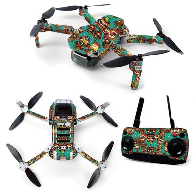 MightySkins Skin for DJI Mavic Mini Portable Drone Quadcopter - Crazy Tikis | Protective, Durable, and Unique Vinyl Decal wrap Cover | Easy to Apply, Remove, and Change Styles | Made in The USA