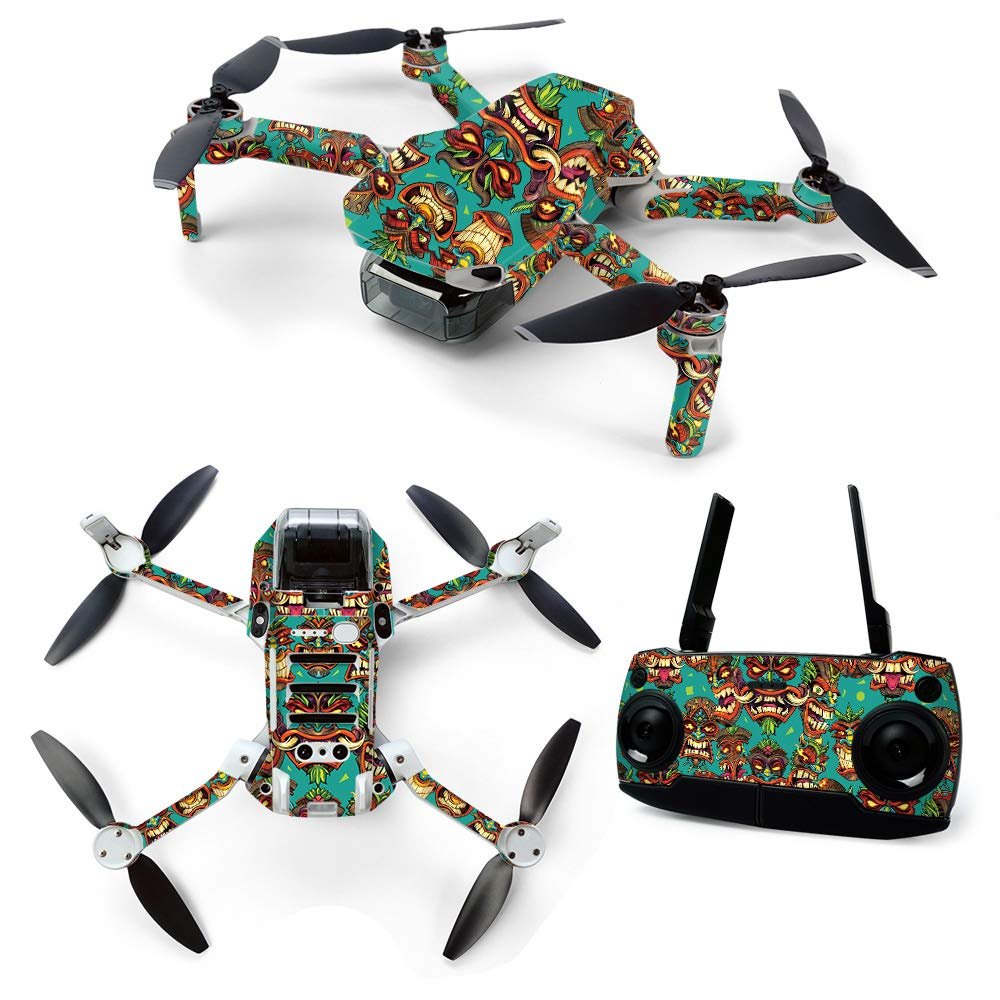 MightySkins Skin for DJI Mavic Mini Portable Drone Quadcopter - Crazy Tikis | Protective, Durable, and Unique Vinyl Decal wrap Cover | Easy to Apply, Remove, and Change Styles | Made in The USA
